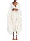 Cult Gaia Women's Adriel Oversized Sleeve Satin Crop Top In Off White