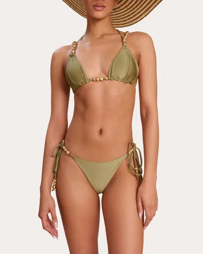 Cult Gaia Women's Amaris Bikini Bottoms In Green