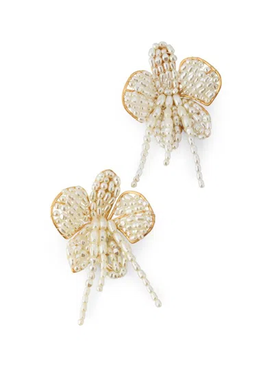 Cult Gaia Women's Amina Imitation Pearl & Goldtone Flower Earrings In White
