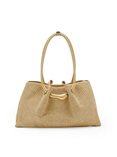 Cult Gaia Women's Asa Raffia Satchel Bag In Brown