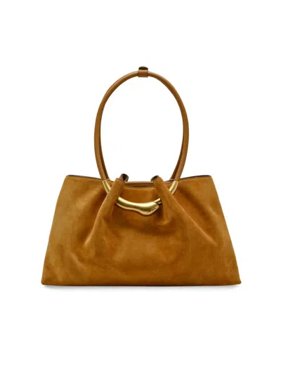 Cult Gaia Women's Asa Suede Satchel In Toasted Caramel