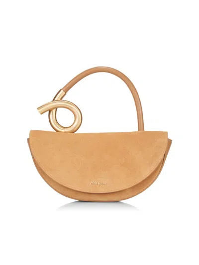 Cult Gaia Azariah Coil Leather Top-handle Bag In Camel