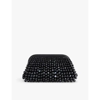 Cult Gaia Womens Black Nia Beads-embellishment Leather Clutch