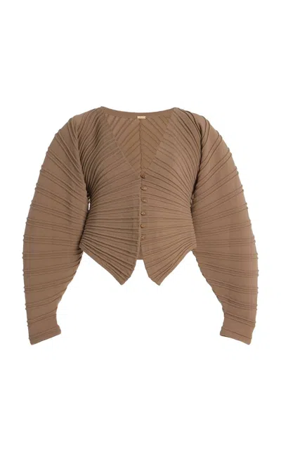 Cult Gaia Women's Blair Knit Cardigan In Nutmeg In Brown