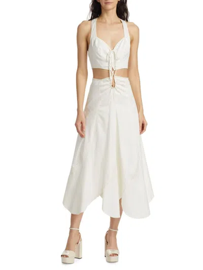 Cult Gaia Women's Calia Asymmetric Lace-up A Line Dress In Off White