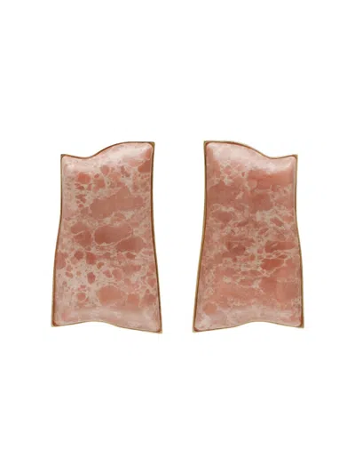 Cult Gaia Alaya Stone-effect Resin Earrings In Pink