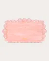 Cult Gaia Eos Beaded Marbled Acrylic Clutch In Pink