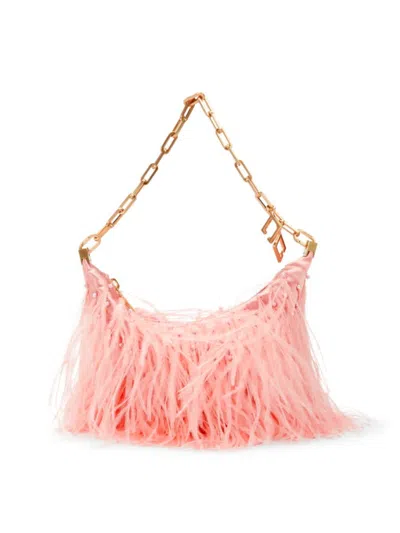 Cult Gaia Women's Feather Chain Hobo Bag In Pink