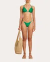 Cult Gaia Golda Embellished Bikini Top In Green