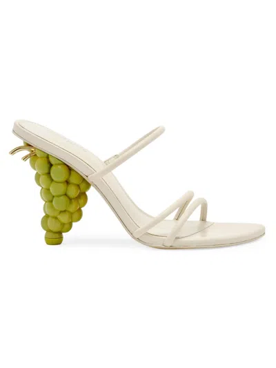 Cult Gaia Grape Leather Sandals In Neutral