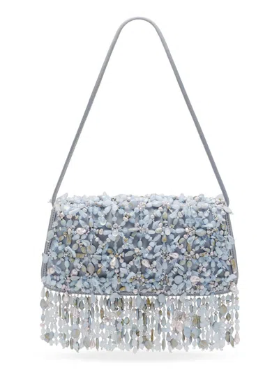 Cult Gaia Idalia Mini Bead-embellished Shoulder Bag In Blue