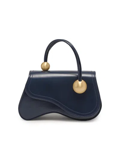Cult Gaia Women's Kazia Leather Top Handle Bag In Blue
