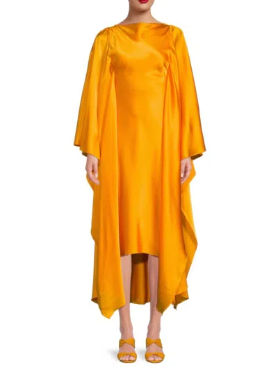 Cult Gaia Women's Kesia High Low Silk Midi Dress In Marigold
