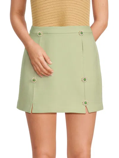 Cult Gaia Women's Maro A-line Mini Skirt In Green