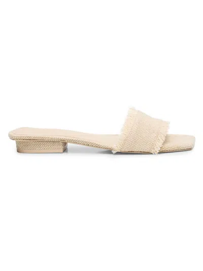 Cult Gaia Women's Maya Frayed Jute Flat Sandals In White