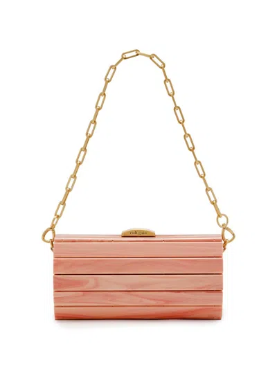 Cult Gaia Women's Mini Rolie Polie Chain Strap Clutch In Rose Water