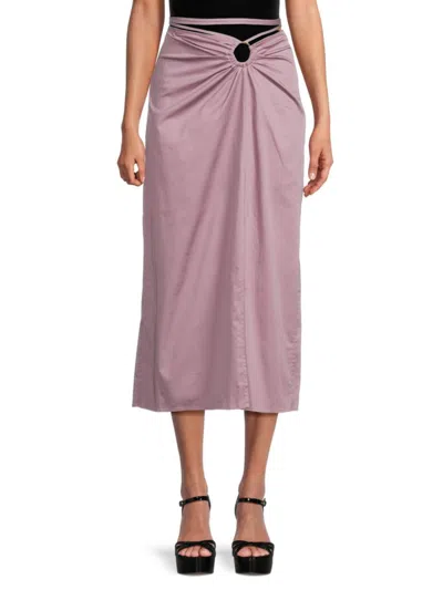 Cult Gaia Women's Nell Wrap Midi Skirt In Elderberry
