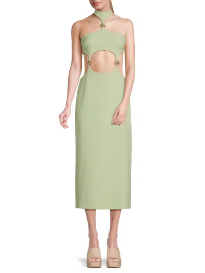 Cult Gaia Women's Olivia Cutout Midi Sheath Dress In Jade