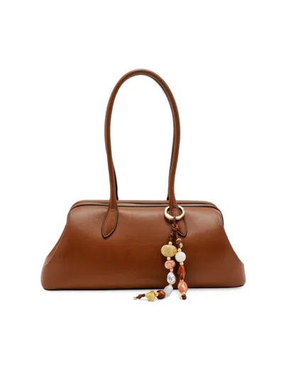 Cult Gaia Women's Raia Bag Charm-detail Leather Satchel In Brown