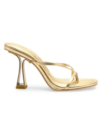 Cult Gaia Soriah Metallic-effect Sandals In Gold