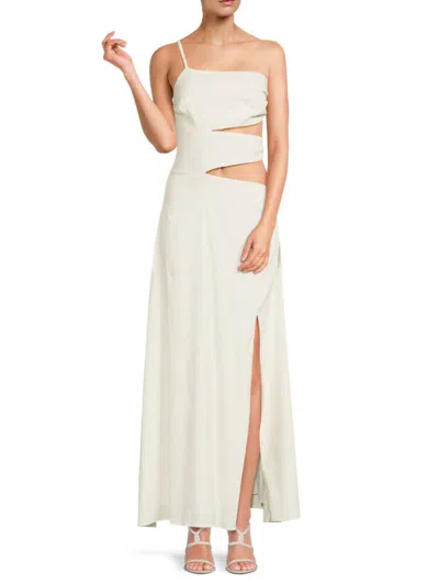 Cult Gaia Cotton Blend Terese Cut Out Gown In Off White