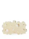 Cult Gaia Embellished Rectangular Clutch Bag In White