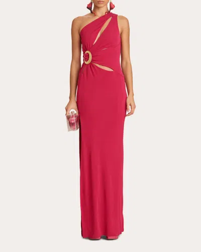 Cult Gaia Women's Zinnia Ruched Cutout Jersey Gown In Pink