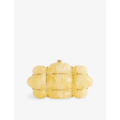 Cult Gaia Womens Bolla Acrylic Clutch Yellow Quartz