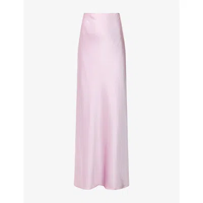 Cult Gaia Womens Chantel Silk-satin Maxi Skirt Sweet Pea In Pink