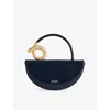 Cult Gaia Womens Azariah Leather Top Handle Bag Deep Lake