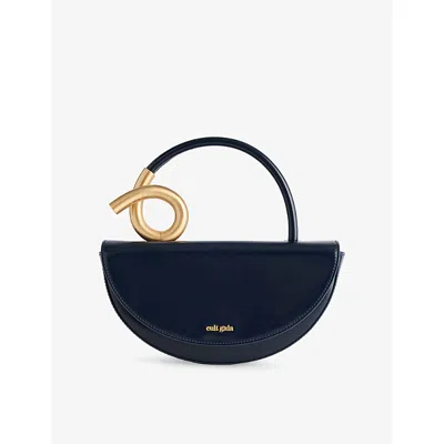 Cult Gaia Womens Azariah Leather Top Handle Bag Deep Lake