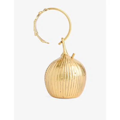 Cult Gaia Womens Fico Zinc-alloy Wristlet Antique Brass
