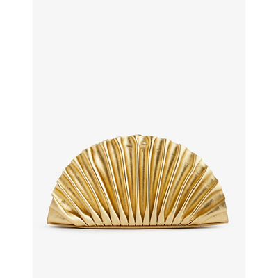 Cult Gaia Nala Mini Clutch With Pleated Detailing In Gold