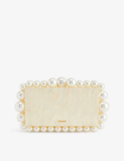 CULT GAIA WOMENS IVORY EOS FAUX-PEARL AND ACRYLIC CLUTCH BAG,64423020