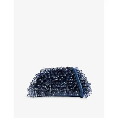 Cult Gaia Womens Jaala Nano Beaded Cross-body Bag Tide In Blue