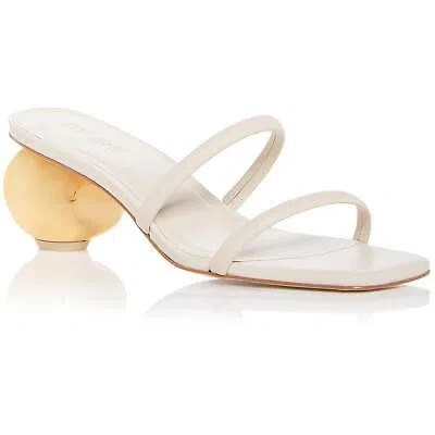 Pre-owned Cult Gaia Womens Leora Leather Dressy Slip-on Slide Sandals Shoes Bhfo 9799 In White