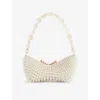 Cult Gaia Womens Ivory Mercier Embellished Mini Leather Shoulder Bag In Ivory