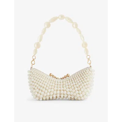 Cult Gaia Womens Ivory Mercier Embellished Mini Leather Shoulder Bag