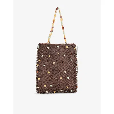 Cult Gaia Womens Mercier Netted Tote Bag Luwak Bauble Multi