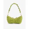 Cult Gaia Mercier Beaded Leather Shoulder Bag In Laurel