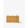 Cult Gaia Womens Natural The Backgammon Rattan Clutch Bag