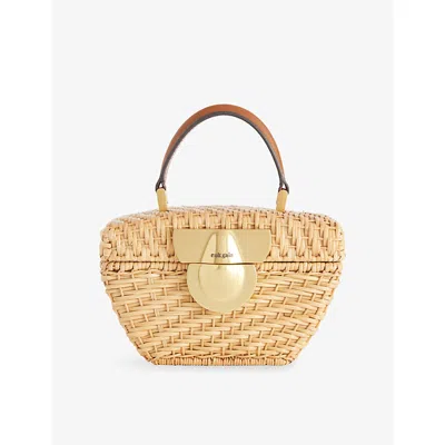 Cult Gaia Womens Natural Tyla Mini Rattan Top-handle Bag In Brown
