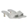 Cult Gaia 60mm Interwoven Metallic Mules In Silver