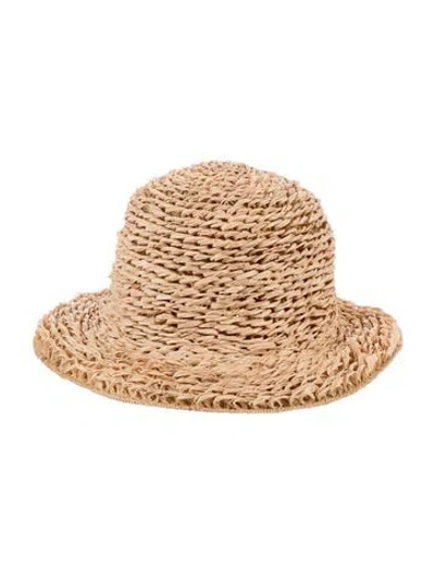 Pre-owned Cult Gaia Womens Straw Sun Hat In Neutral