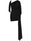 Cult Gaia Wonder Asymmetric Draped Mini Dress In Black
