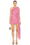 Cult Gaia Wonder Asymmetric Pleated Midi Dress In Rosette
