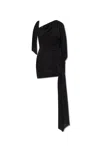 Cult Gaia Wonder Asymmetric Draped Mini Dress In Black
