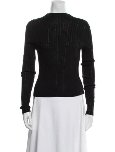 Pre-owned Cult Gaia Wool Bateau Neckline Sweater In Black