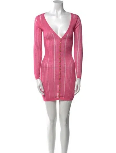 Pre-owned Cult Gaia Wool Mini Dress In Pink
