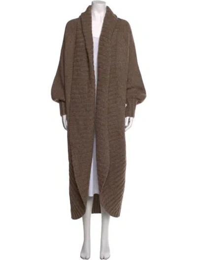 Pre-owned Cult Gaia Wool Open Front Sweater In Brown